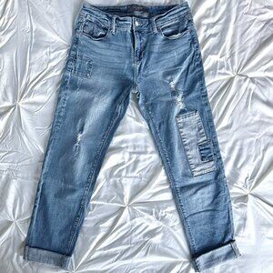 Slim Boyfriend Distressed Patched Jeans The Limited Denim